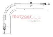 Seilzug, Feststellbremse vorne METZGER 11.5571