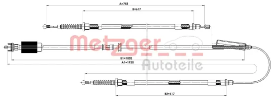 Seilzug, Feststellbremse hinten links hinten rechts METZGER AUTOTEILE 11.5840 Bild Seilzug, Feststellbremse hinten links hinten rechts METZGER AUTOTEILE 11.5840