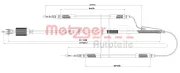 Seilzug, Feststellbremse hinten links hinten rechts METZGER 11.5845