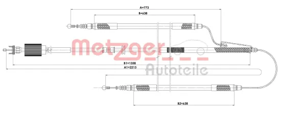 Seilzug, Feststellbremse hinten links hinten rechts METZGER AUTOTEILE 11.5845 Bild Seilzug, Feststellbremse hinten links hinten rechts METZGER AUTOTEILE 11.5845