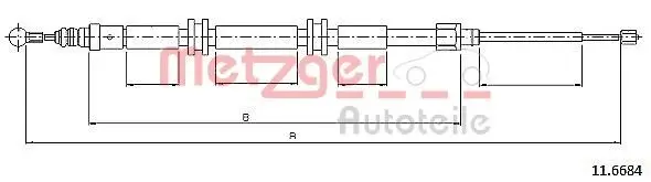Seilzug, Feststellbremse hinten links hinten rechts METZGER AUTOTEILE 11.6684