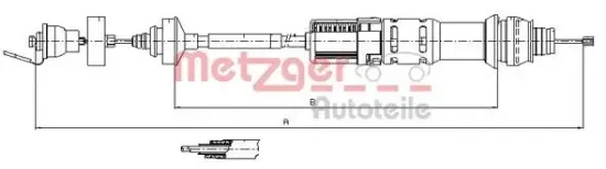 Seilzug, Kupplungsbetätigung METZGER 11.2198 Bild Seilzug, Kupplungsbetätigung METZGER 11.2198