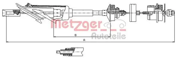 Seilzug, Kupplungsbetätigung METZGER 11.2254