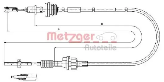 Seilzug, Kupplungsbetätigung METZGER 11.2255 Bild Seilzug, Kupplungsbetätigung METZGER 11.2255