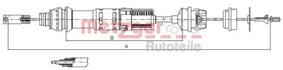 Seilzug, Kupplungsbetätigung METZGER 11.2281 Bild Seilzug, Kupplungsbetätigung METZGER 11.2281