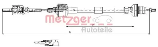 Seilzug, Kupplungsbetätigung METZGER 11.2533 Bild Seilzug, Kupplungsbetätigung METZGER 11.2533