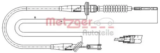 Seilzug, Kupplungsbetätigung METZGER 11.2535 Bild Seilzug, Kupplungsbetätigung METZGER 11.2535