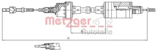 Seilzug, Kupplungsbetätigung METZGER 11.2553 Bild Seilzug, Kupplungsbetätigung METZGER 11.2553