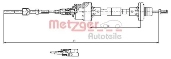 Seilzug, Kupplungsbetätigung METZGER 11.2561 Bild Seilzug, Kupplungsbetätigung METZGER 11.2561