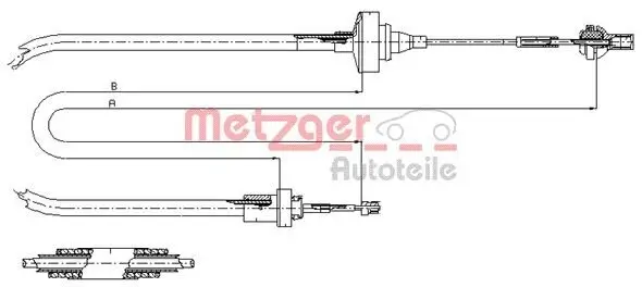 Seilzug, Kupplungsbetätigung METZGER 11.2871