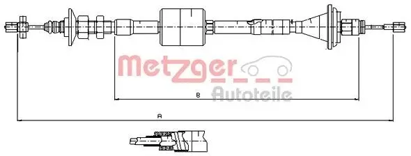 Seilzug, Kupplungsbetätigung METZGER 11.2912