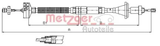 Seilzug, Kupplungsbetätigung METZGER 11.2913 Bild Seilzug, Kupplungsbetätigung METZGER 11.2913