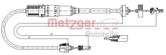 Seilzug, Kupplungsbetätigung METZGER 11.2915 Bild Seilzug, Kupplungsbetätigung METZGER 11.2915