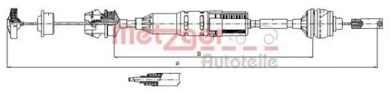 Seilzug, Kupplungsbetätigung METZGER 11.3266 Bild Seilzug, Kupplungsbetätigung METZGER 11.3266