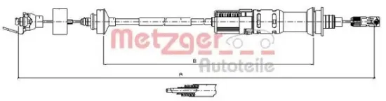 Seilzug, Kupplungsbetätigung METZGER 11.3925 Bild Seilzug, Kupplungsbetätigung METZGER 11.3925