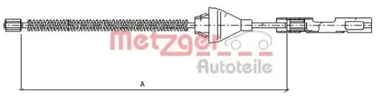 Seilzug, Feststellbremse hinten links hinten rechts METZGER AUTOTEILE 11.5454 Bild Seilzug, Feststellbremse hinten links hinten rechts METZGER AUTOTEILE 11.5454