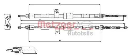 Seilzug, Feststellbremse METZGER 11.5456 Bild Seilzug, Feststellbremse METZGER 11.5456