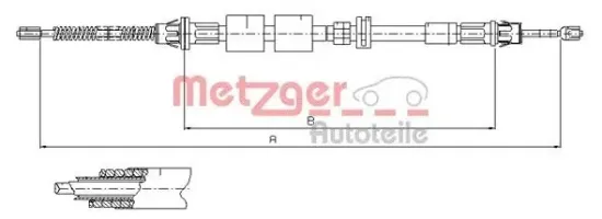 Seilzug, Feststellbremse hinten links hinten rechts METZGER AUTOTEILE 11.5507 Bild Seilzug, Feststellbremse hinten links hinten rechts METZGER AUTOTEILE 11.5507