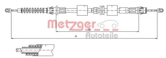 Seilzug, Feststellbremse METZGER 11.5508 Bild Seilzug, Feststellbremse METZGER 11.5508