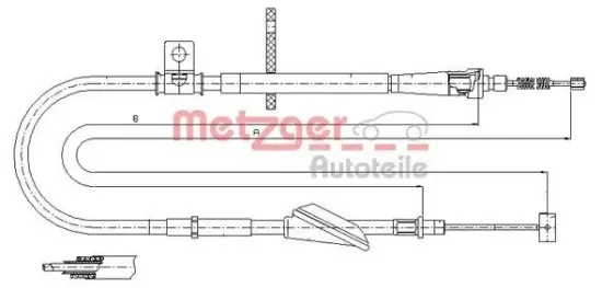 Seilzug, Feststellbremse hinten rechts METZGER 11.5741 Bild Seilzug, Feststellbremse hinten rechts METZGER 11.5741