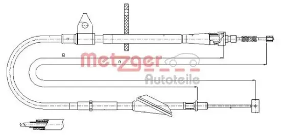 Seilzug, Feststellbremse hinten rechts METZGER AUTOTEILE 11.5743 Bild Seilzug, Feststellbremse hinten rechts METZGER AUTOTEILE 11.5743
