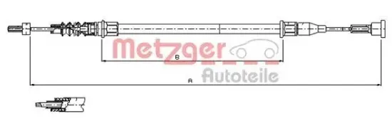 Seilzug, Feststellbremse hinten rechts METZGER AUTOTEILE 11.5761 Bild Seilzug, Feststellbremse hinten rechts METZGER AUTOTEILE 11.5761