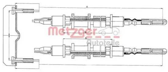 Seilzug, Feststellbremse hinten METZGER AUTOTEILE 11.5821 Bild Seilzug, Feststellbremse hinten METZGER AUTOTEILE 11.5821