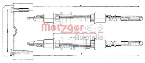 Seilzug, Feststellbremse hinten METZGER AUTOTEILE 11.5971