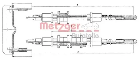 Seilzug, Feststellbremse hinten METZGER AUTOTEILE 11.5971 Bild Seilzug, Feststellbremse hinten METZGER AUTOTEILE 11.5971