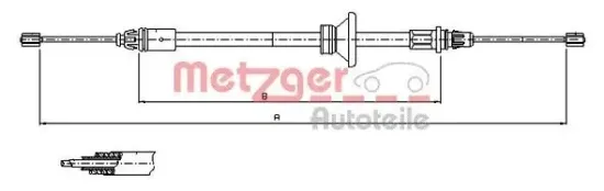 Seilzug, Feststellbremse METZGER 11.6801 Bild Seilzug, Feststellbremse METZGER 11.6801