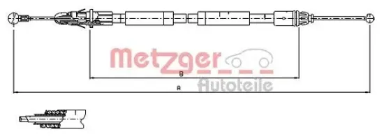 Seilzug, Feststellbremse METZGER 11.6804 Bild Seilzug, Feststellbremse METZGER 11.6804