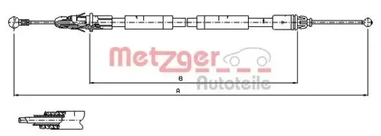 Seilzug, Feststellbremse METZGER 11.6805 Bild Seilzug, Feststellbremse METZGER 11.6805