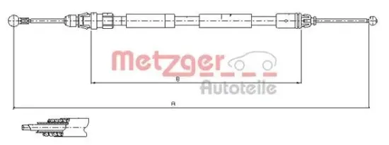 Seilzug, Feststellbremse METZGER 11.6807 Bild Seilzug, Feststellbremse METZGER 11.6807