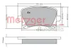 Bremsbelagsatz, Scheibenbremse METZGER 1170005 Bild Bremsbelagsatz, Scheibenbremse METZGER 1170005