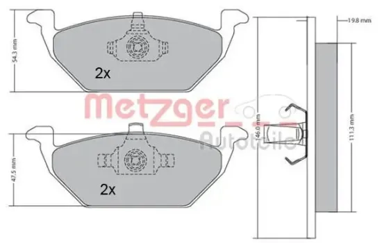 Bremsbelagsatz, Scheibenbremse METZGER 1170027 Bild Bremsbelagsatz, Scheibenbremse METZGER 1170027