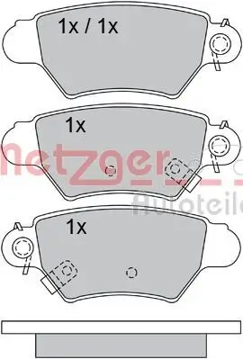 Bremsbelagsatz, Scheibenbremse METZGER 1170042