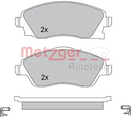 Bremsbelagsatz, Scheibenbremse METZGER 1170047