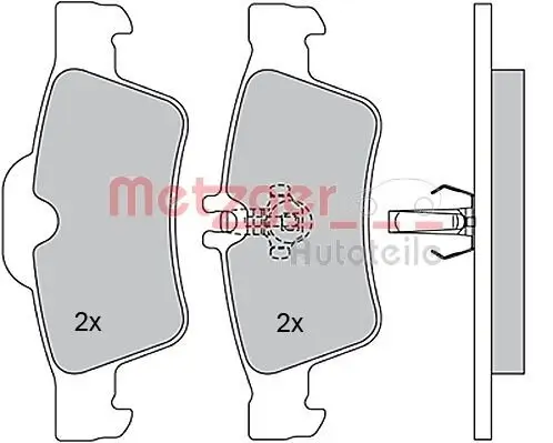 Bremsbelagsatz, Scheibenbremse METZGER 1170049