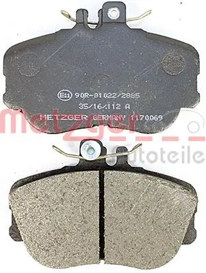 Bremsbelagsatz, Scheibenbremse METZGER 1170069 Bild Bremsbelagsatz, Scheibenbremse METZGER 1170069