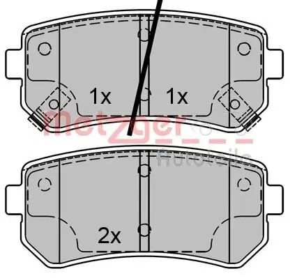 Bremsbelagsatz, Scheibenbremse METZGER 1170070 Bild Bremsbelagsatz, Scheibenbremse METZGER 1170070