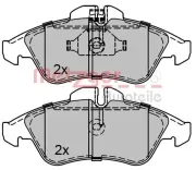 Bremsbelagsatz, Scheibenbremse METZGER 1170071