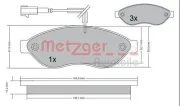 Bremsbelagsatz, Scheibenbremse METZGER 1170073