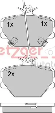 Bremsbelagsatz, Scheibenbremse METZGER 1170077