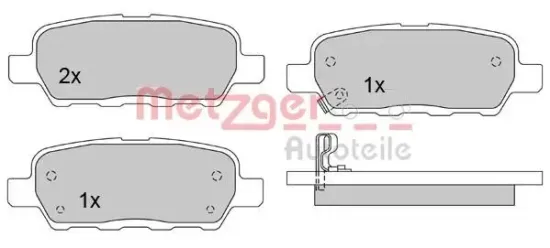 Bremsbelagsatz, Scheibenbremse METZGER 1170079 Bild Bremsbelagsatz, Scheibenbremse METZGER 1170079