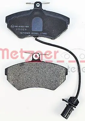 Bremsbelagsatz, Scheibenbremse Vorderachse METZGER 1170082 Bild Bremsbelagsatz, Scheibenbremse Vorderachse METZGER 1170082