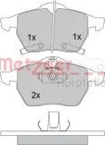 Bremsbelagsatz, Scheibenbremse METZGER 1170098