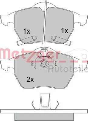 Bremsbelagsatz, Scheibenbremse METZGER 1170098 Bild Bremsbelagsatz, Scheibenbremse METZGER 1170098