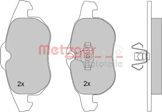 Bremsbelagsatz, Scheibenbremse METZGER 1170100 Bild Bremsbelagsatz, Scheibenbremse METZGER 1170100