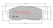 Bremsbelagsatz, Scheibenbremse METZGER 1170101