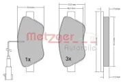 Bremsbelagsatz, Scheibenbremse METZGER 1170102